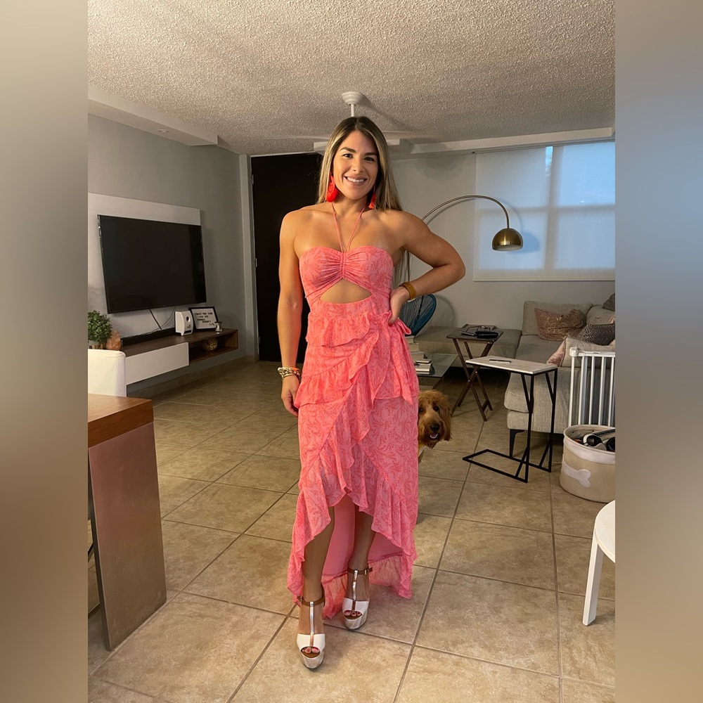 Olivaceous Pink Floral Dress Size Medium